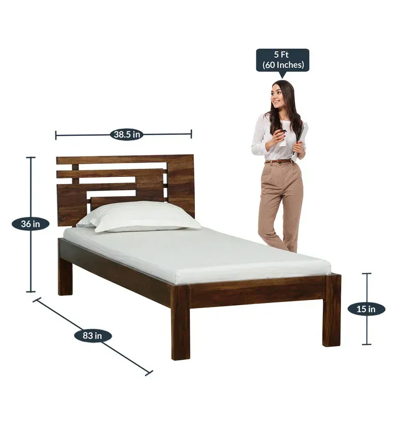 Mirow Sheesham Wood Single Bed In Provincial Teak Finish with Slatted Headrest.jpg1.webp