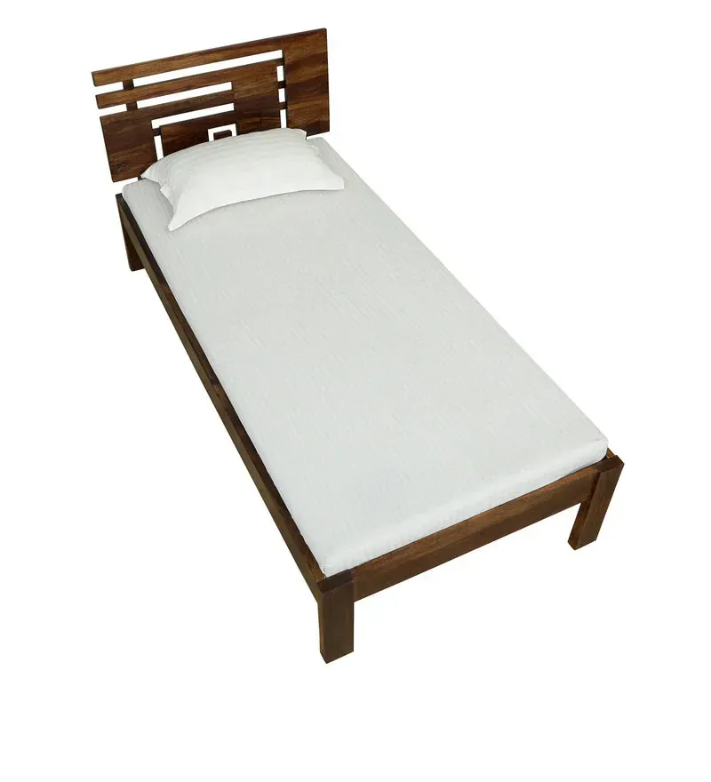 Mirow Sheesham Wood Single Bed In Provincial Teak Finish with Slatted Headrest.jpg5.webp