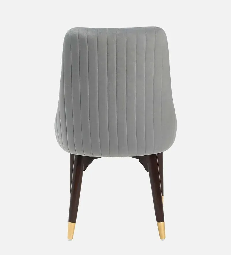 Mise Teak Wood Chair Fabric Dining Chair In Grey Finish.jpg5.webp