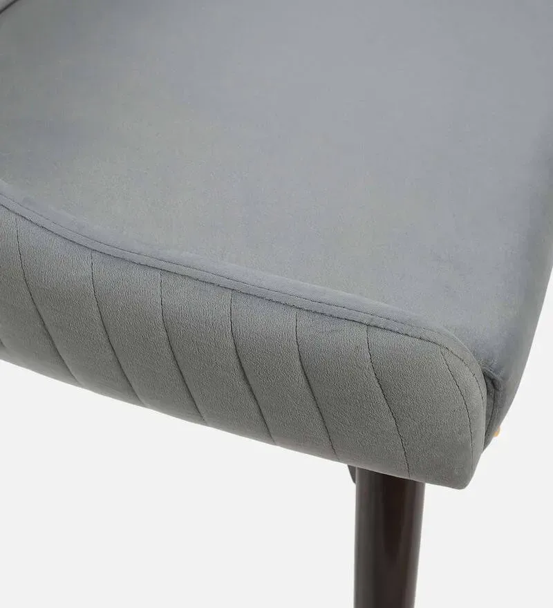 Mise Teak Wood Chair Fabric Dining Chair In Grey Finish.jpg7.webp