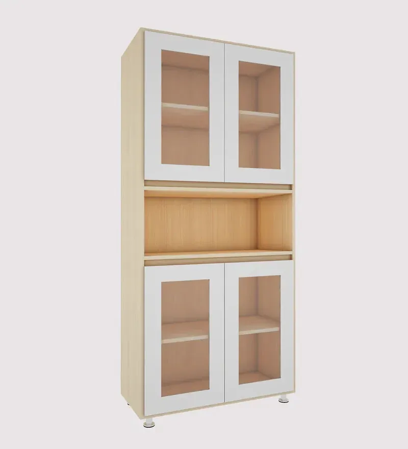 Mobley Book Case in Beige Teak & Frosty White Finish.jpg6.webp