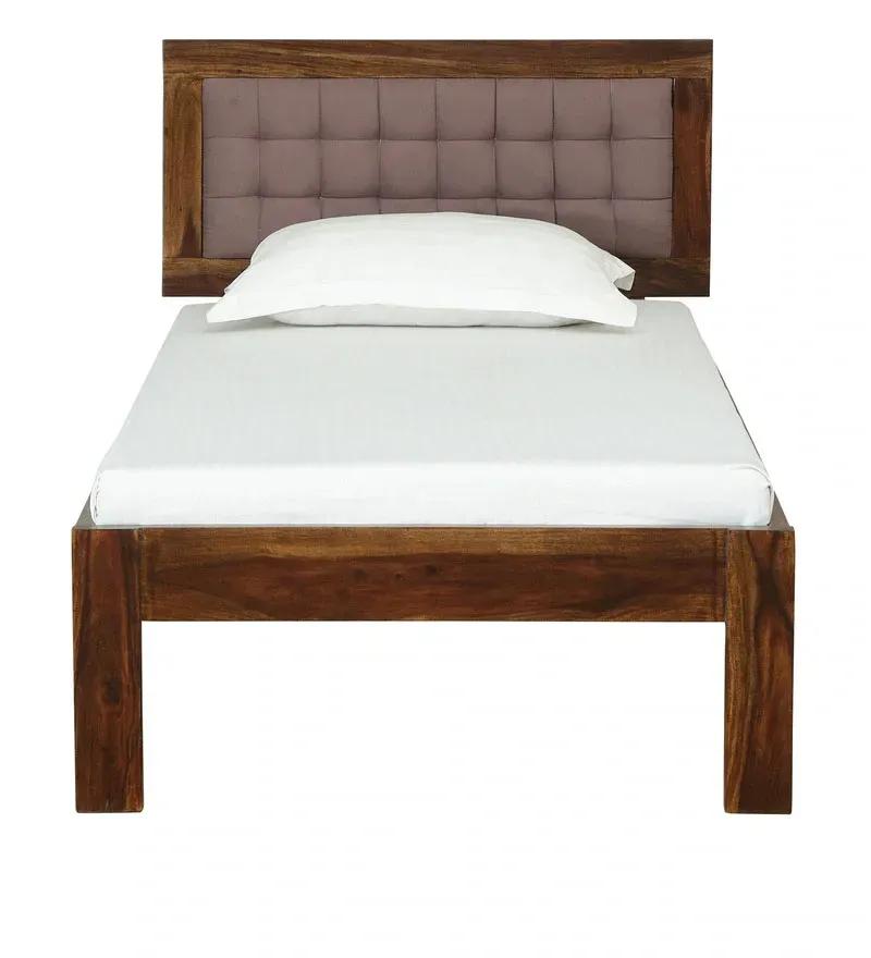 Naples Sheesham Wood Single Bed In Provincial Teak Finish with Padded Headrest.jpg3.webp