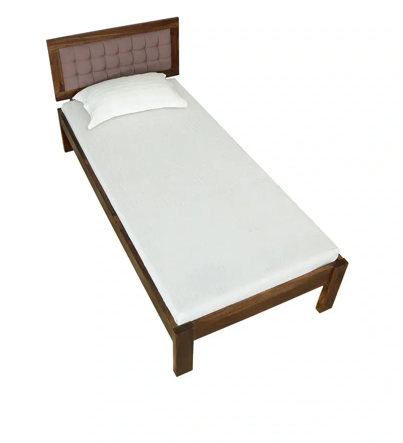 Naples Sheesham Wood Single Bed In Provincial Teak Finish with Padded Headrest.jpg5.webp