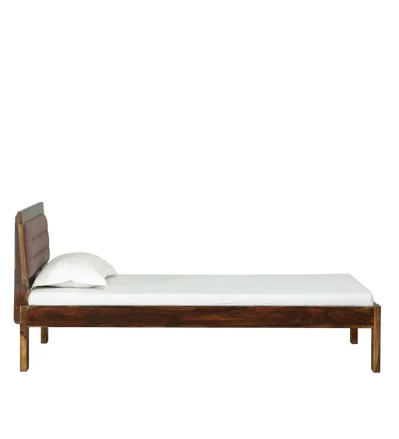 Naples Sheesham Wood Single Bed In Provincial Teak Finish with Padded Headrest.jpg6.webp