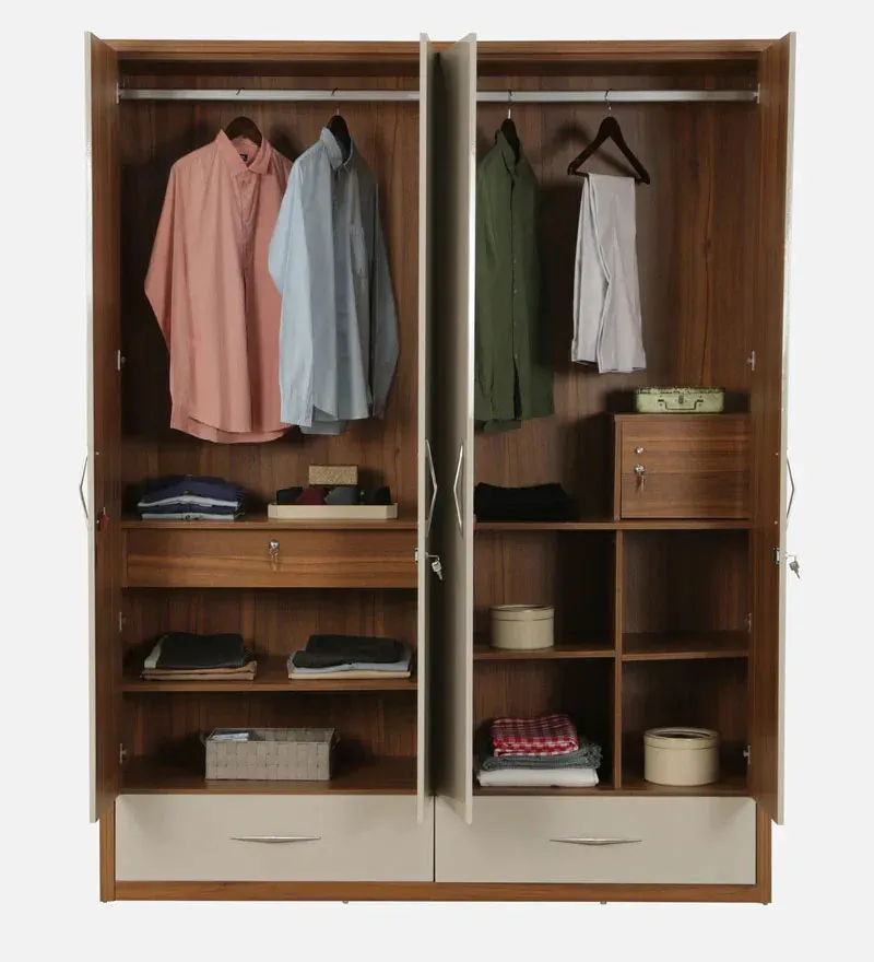 Nicole 4 Door Wardrobe In Natural Teak Finish.jpg7.webp