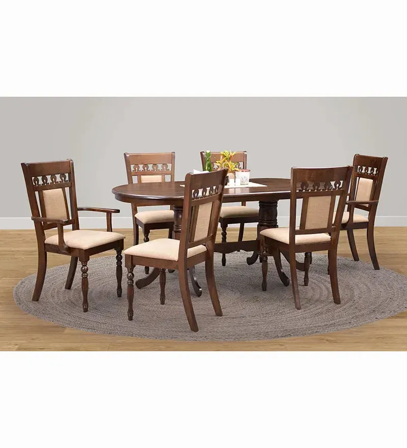 Oak Camero Wooden Dining Set 6 Seater.webp