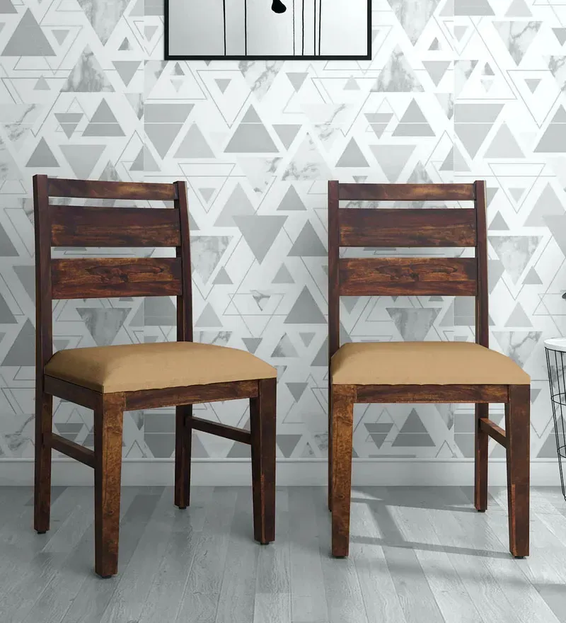 Oriel Sheesham Wood Cushioned Dining Chair In Provincial Teak Finish (Set Of 2).webp