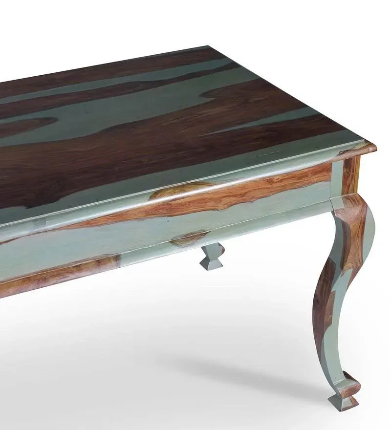 Pansy Sheesham Wood 6 Seater Dining Set in Vintage Green Finish with Bench.jpg10.webp