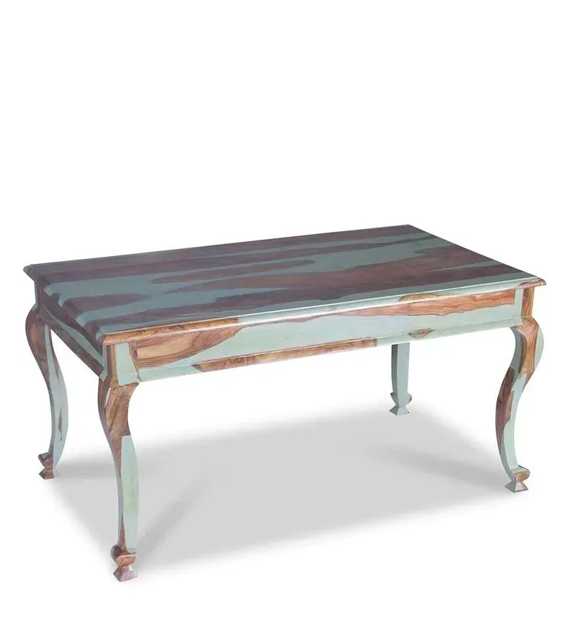 Pansy Sheesham Wood 6 Seater Dining Set in Vintage Green Finish with Bench.jpg9.webp