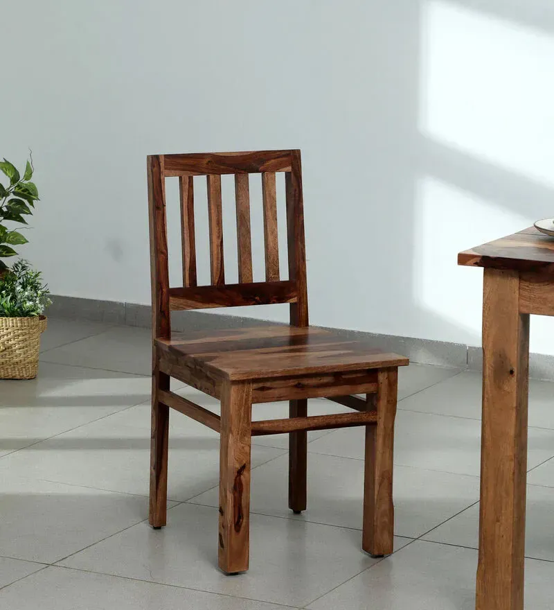 Patron Sheesham Wood Dining Chair In Dark Rustic Teak Finish (Set Of 2).webp