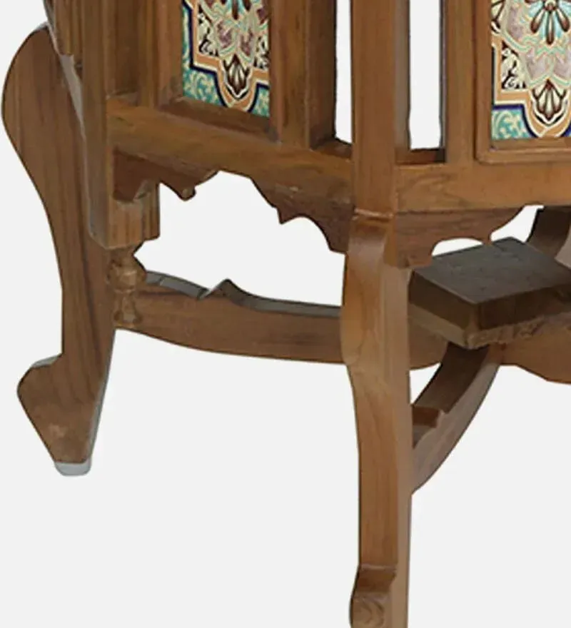 Petunia Teak Wood Coffee Table In Rustic Teak Finish With Marble Top.jpg5.webp