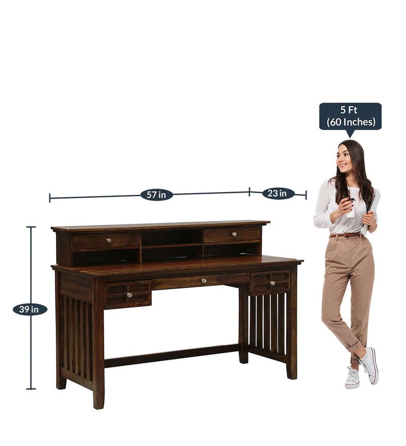 Picton Solid Wood Study Table In Provincial Teak Finish2.jpg