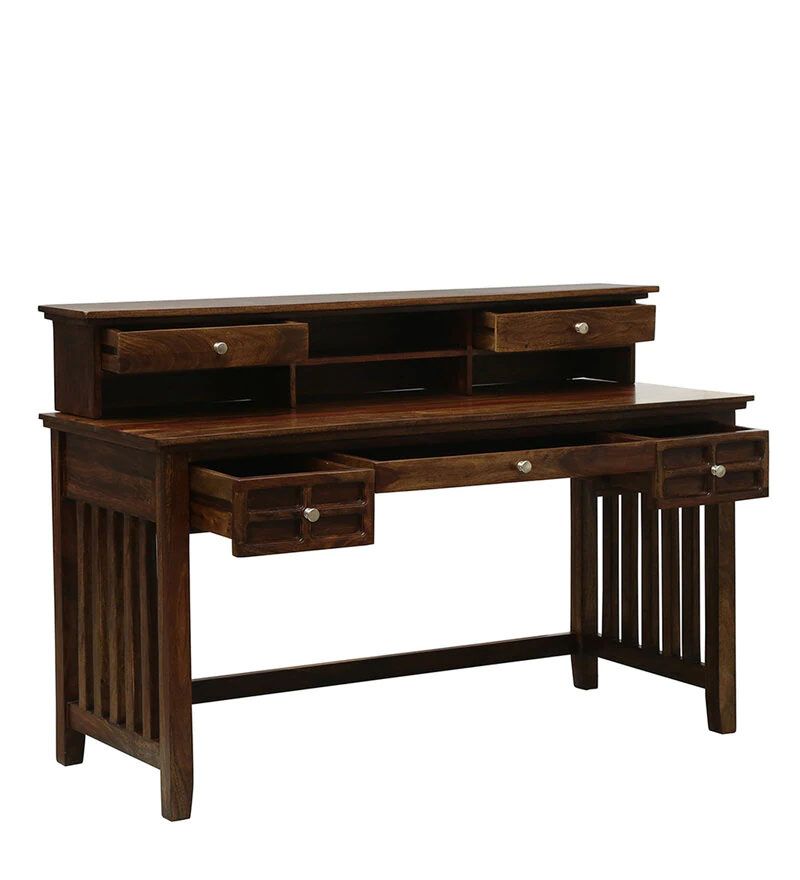 Picton Solid Wood Study Table In Provincial Teak Finish4.jpg