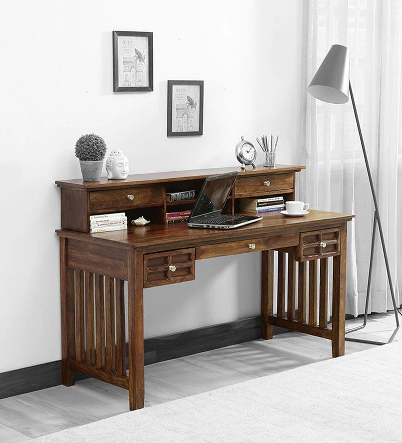 Picton Solid Wood Study Table In Provincial Teak Finish.jpg