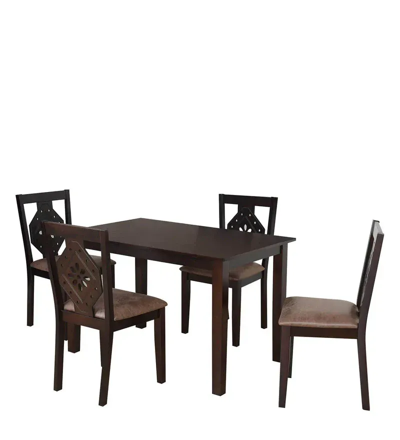 Precious Solid Wood 4 Seater Dining Set in Oak Finish.jpg1.webp