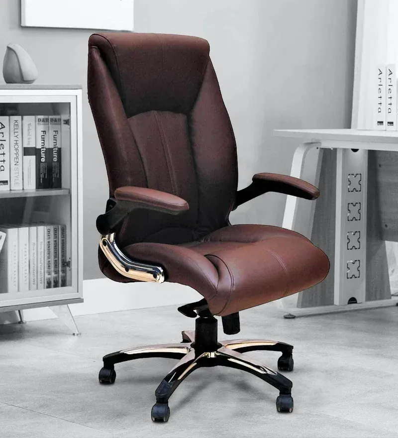 President Leatherette Executive Chair in Brown Colour.webp