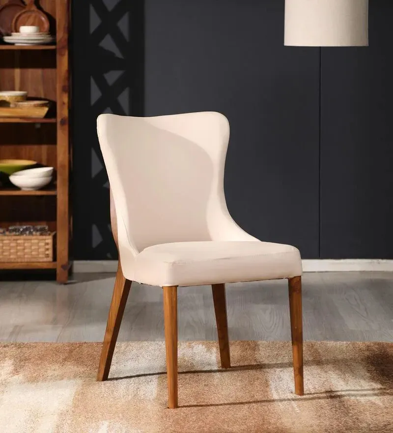 Prince Fabric Dining Chair In Cream Colour.webp