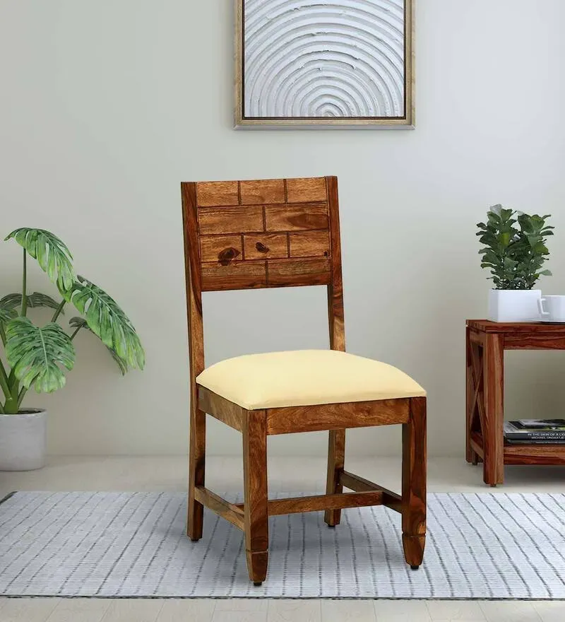 Rezzan Sheesham Wood Dining Chair In Rustic Teak Finish (Set Of 2).webp