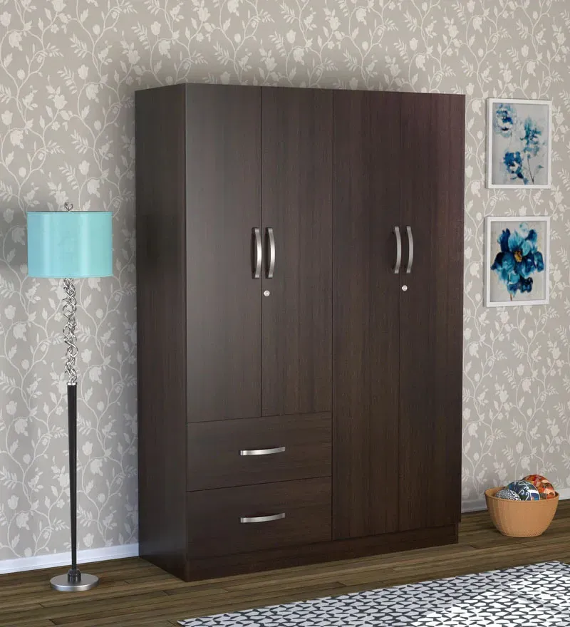Rikotu 4 Door Wardrobe in Wenge Finish.webp