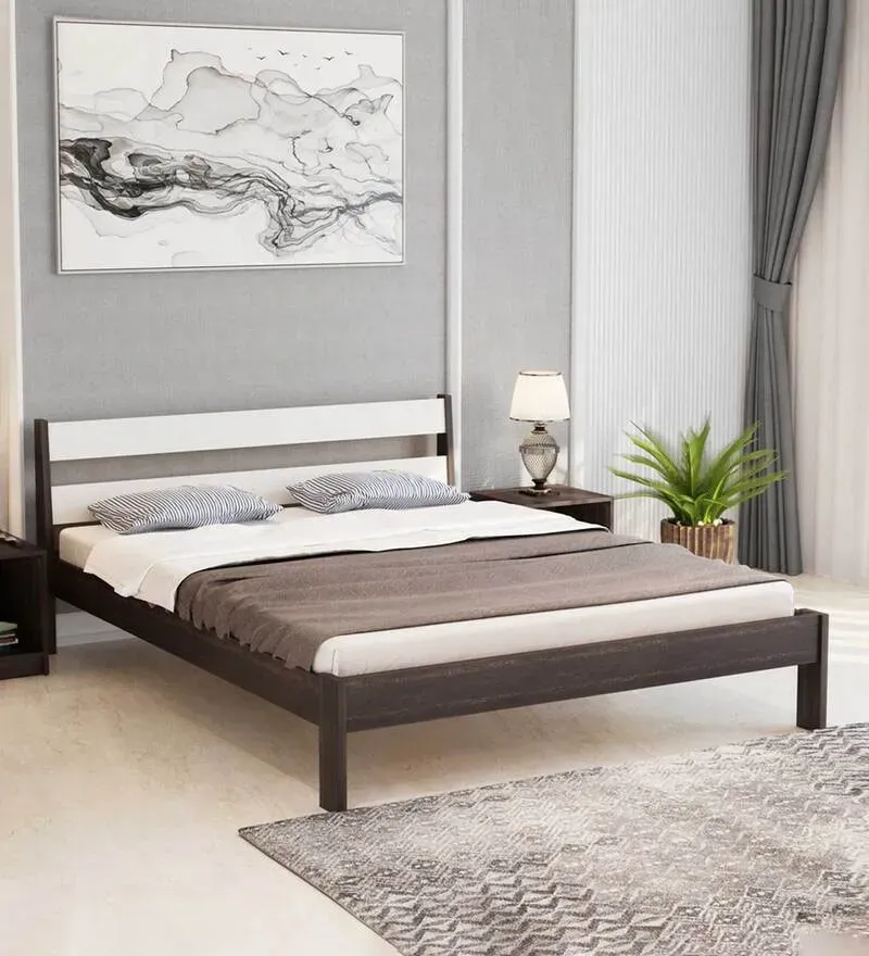 Roverb King Size Bed in Wenge & White Finish.webp