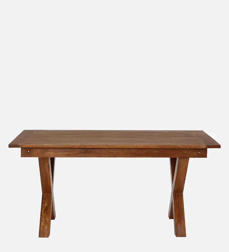 Rustic Solid Wood 6 Seater Dining Set in Brown Finish.jpg8.webp