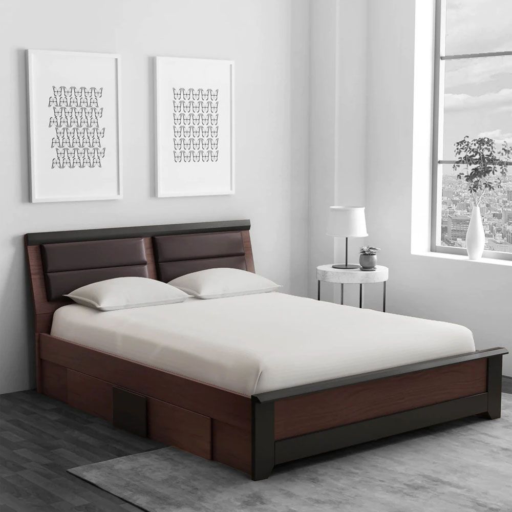 Ryouta Queen Size Upholstered Bed With Drawer Storage In Wenge Finish.jpg