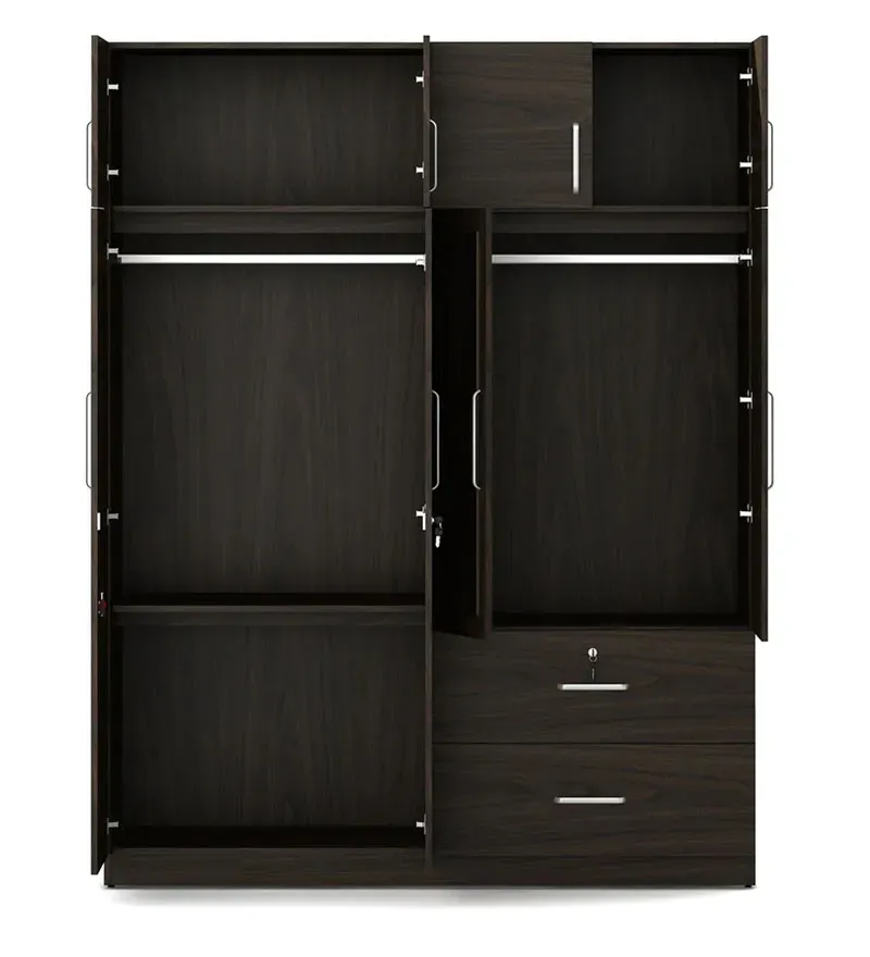Saika 4 Door Wardrobe + Loft in Urban Walnut Finish with Mirror.jpg4.webp