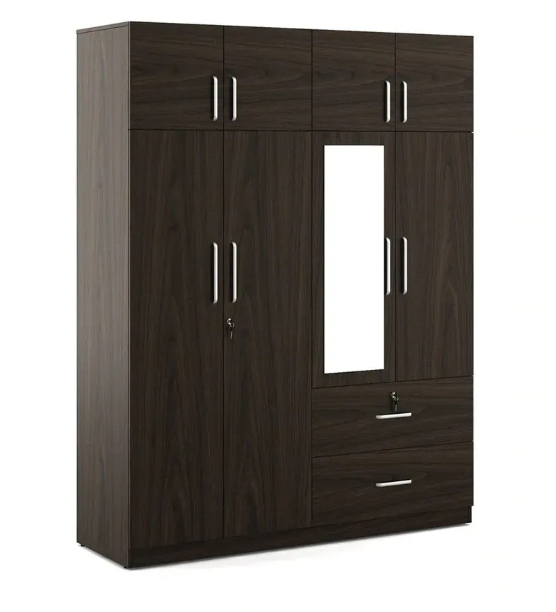 Saika 4 Door Wardrobe + Loft in Urban Walnut Finish with Mirror.jpg6.webp