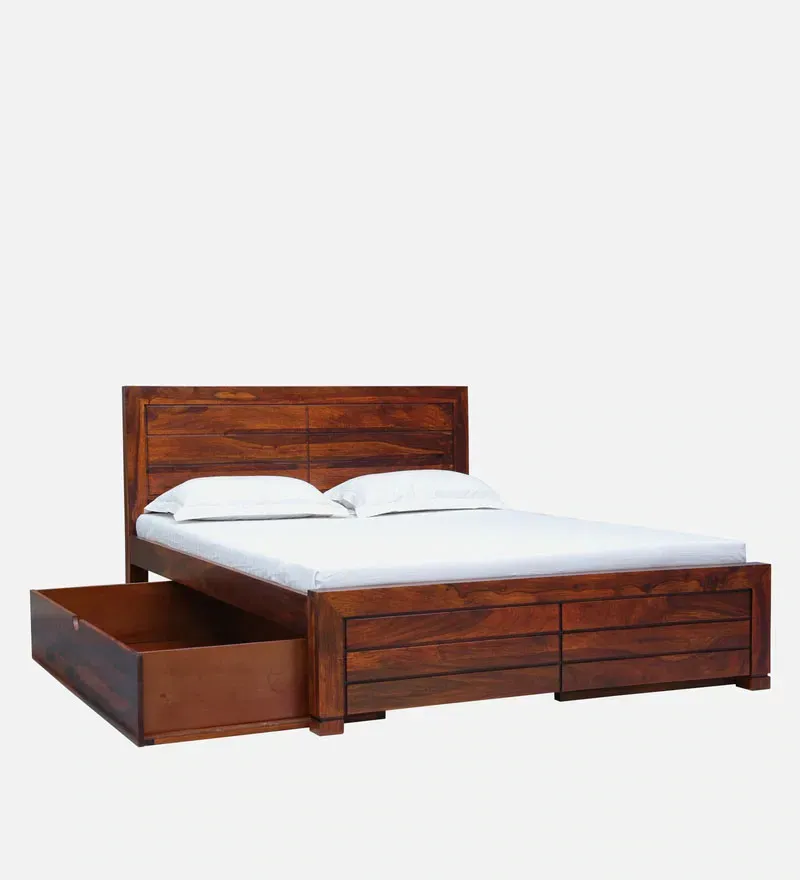 Segur Sheesham Wood King Size Bed In Honey Oak Finish With Drawer Storage.jpg6.webp