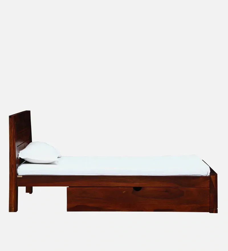Segur Sheesham Wood Single Bed In Honey Oak Finish With Drawer Storage.jpg4.webp
