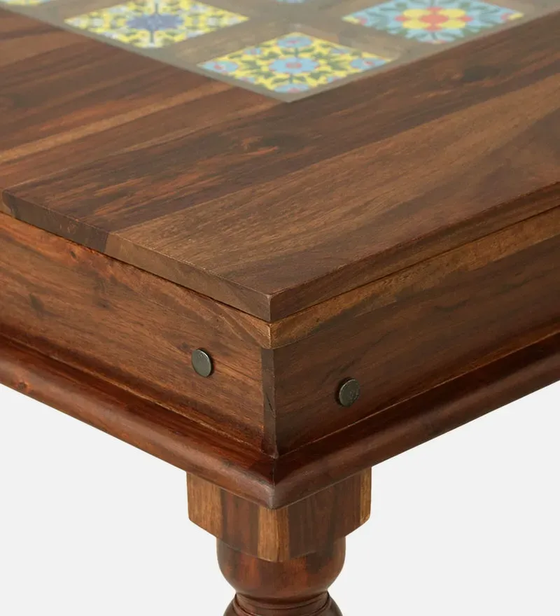 Siramika Sheesham Wood 4 Seater Dining Set In Provincial Teak Finish.jpg5.webp