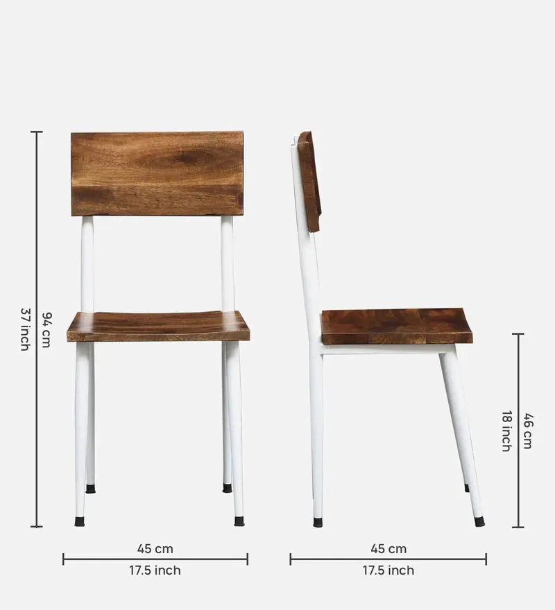 Socarras Solid Wood Dining Chair In Provincial Teak & White Finish.jpg1.webp