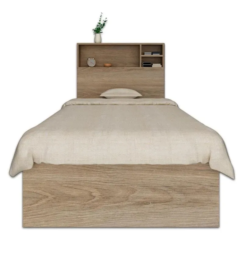 Soltera Single Bed in Oak Finish with Drawer Storage.jpg3.webp