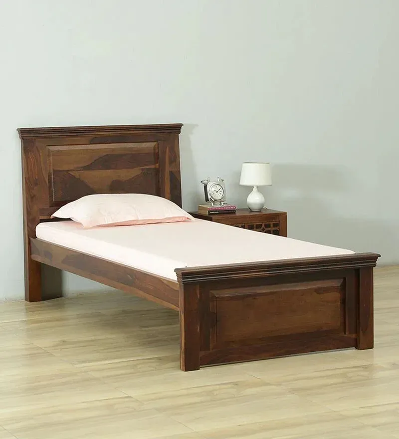 Stanfield Sheesham Wood Single Bed In Provincial Teak Finish.webp
