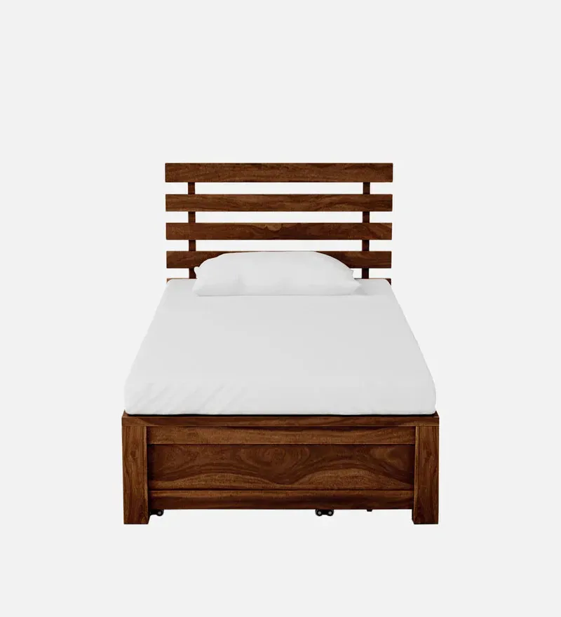 Stigen Sheesham Wood Single Bed In Provincial Teak Finish With Drawer Storage.jpg2.webp