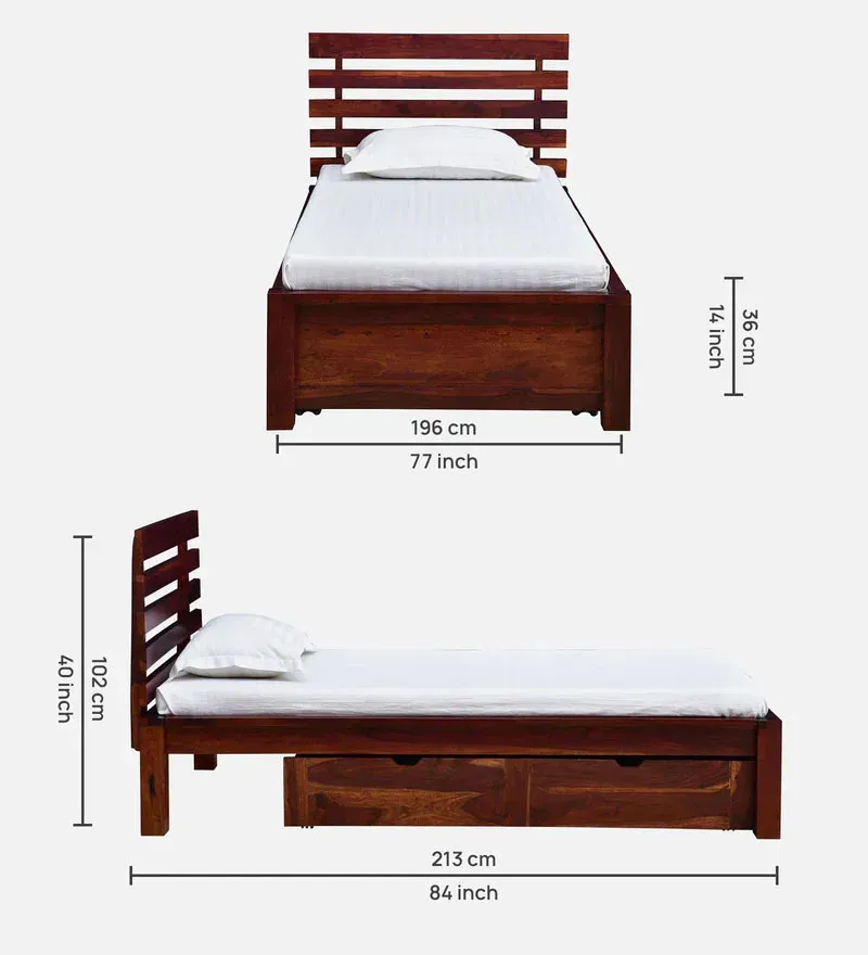 Stigen Sheesham Wood Single Bed With Drawer Storage In Honey Oak Finish.jpg1.webp