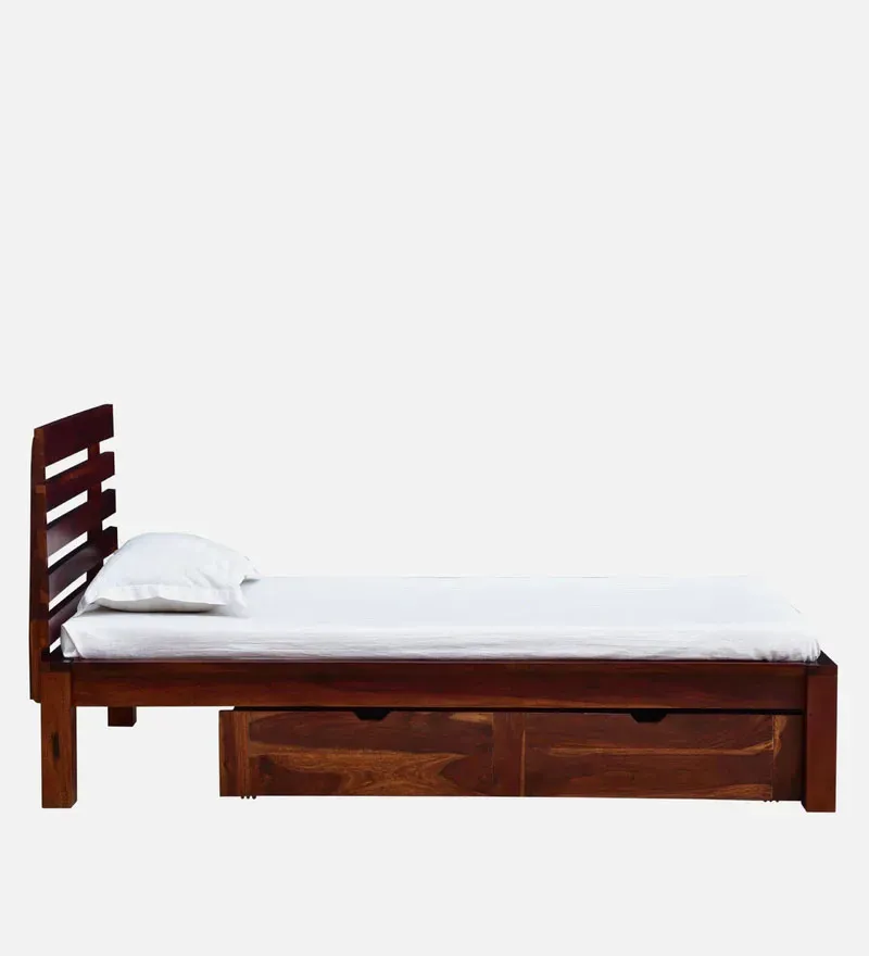 Stigen Sheesham Wood Single Bed With Drawer Storage In Honey Oak Finish.jpg4.webp