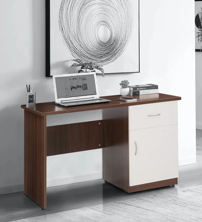 Strongman Office Table in Brown And White Finish.webp
