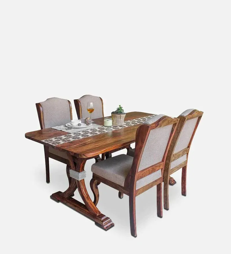 Taarkashi Sheesham Wood 4 Seater Dining Set in Teak Finish.jpg11.webp