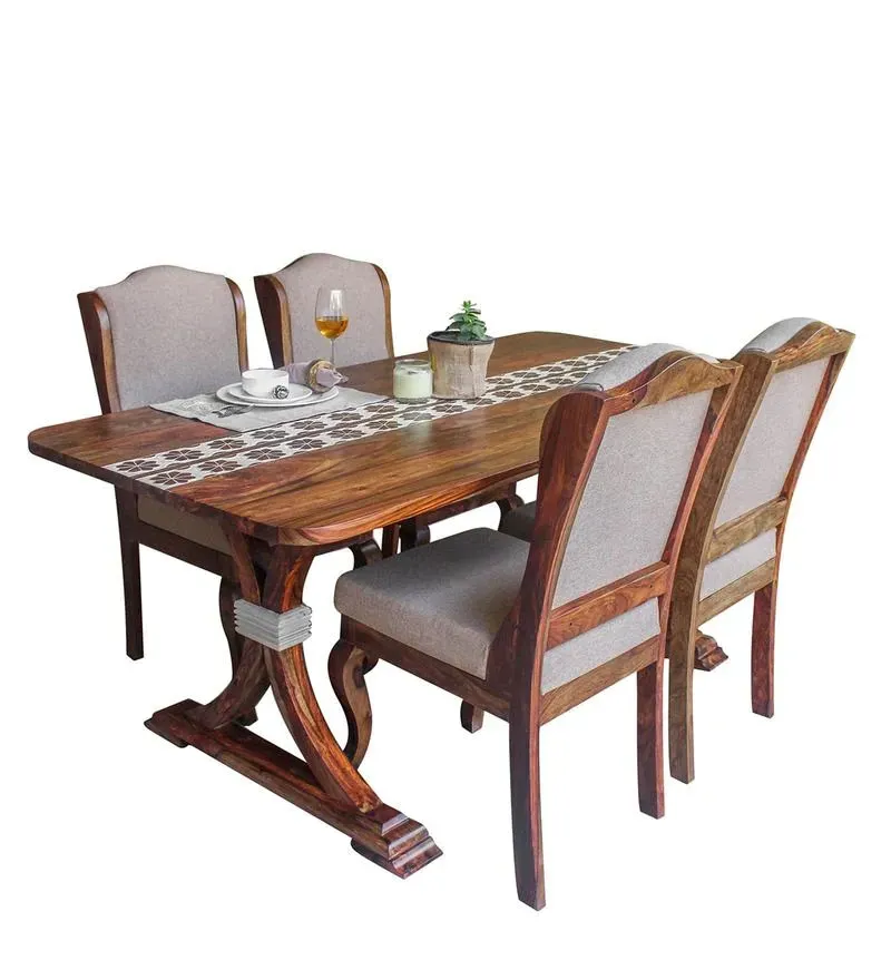 Taarkashi Sheesham Wood 4 Seater Dining Set in Teak Finish.jpg3.webp