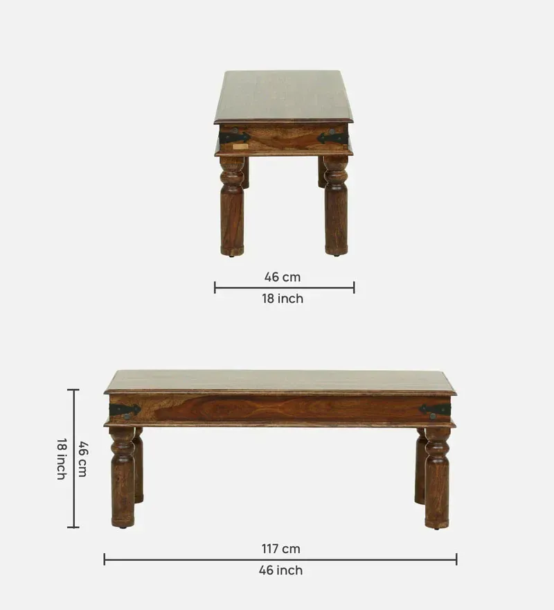 Takhat Sheesham Wood 6 Seater Dining Set In Provincial Teak Finish With Bench.jpg1.webp