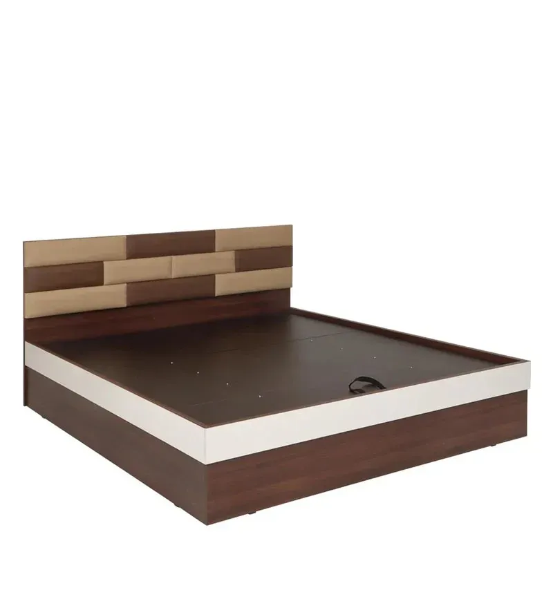Torin King Size Bed in White & Brown Finish with Hydraulic Storage.jpg4.webp