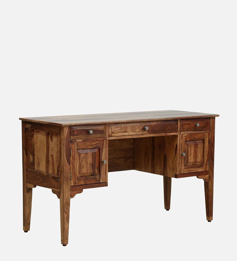 Tovilo Solid Wood Writing Table In Rustic Teak Finish2.jpg