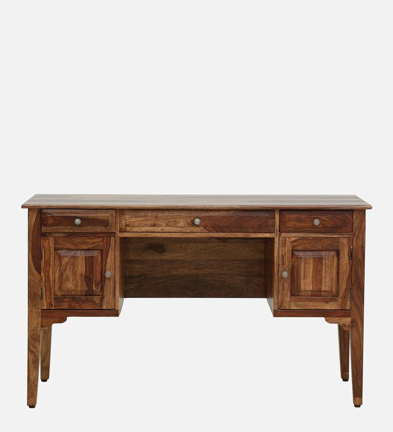 Tovilo Solid Wood Writing Table In Rustic Teak Finish3.jpg