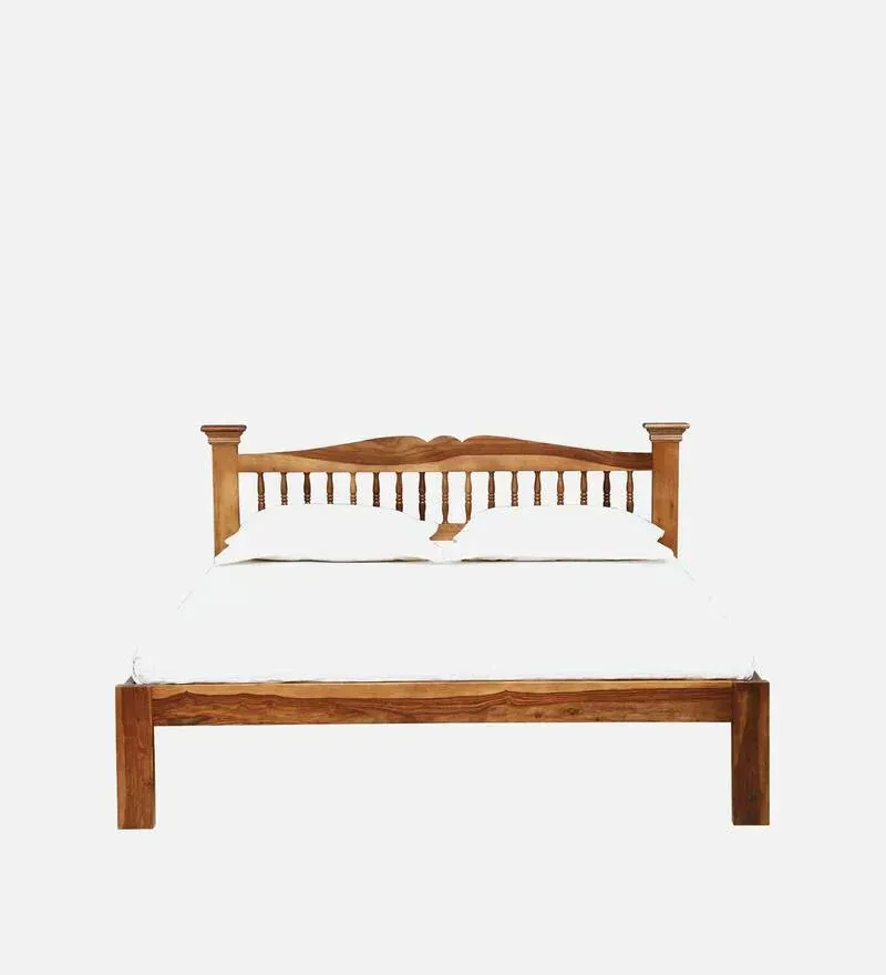 Uttara Sheesham Wood Queen Size Bed In Rustic Teak Finish.jpg2.webp
