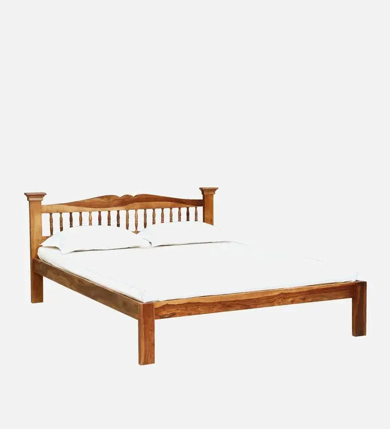 Uttara Sheesham Wood Queen Size Bed In Rustic Teak Finish.jpg3.webp