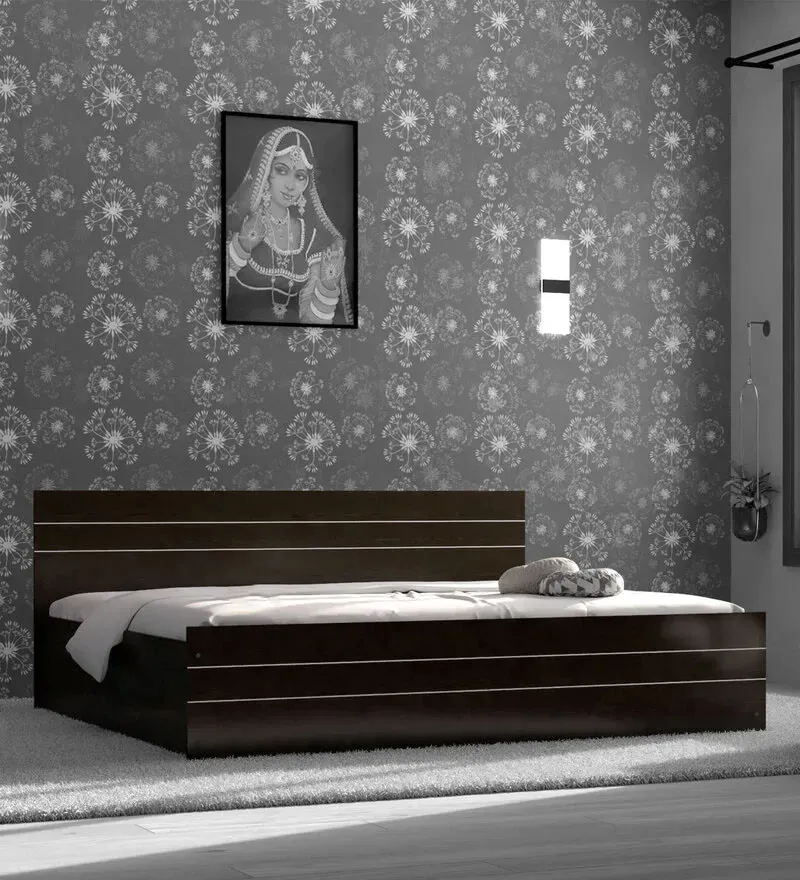 Valancia King Size Bed in Wenge finish with Box Storage.webp