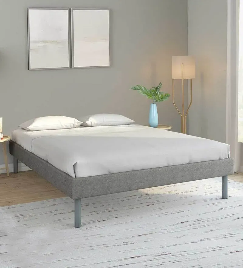 Velvette King Size Bed in Grey Finish.webp