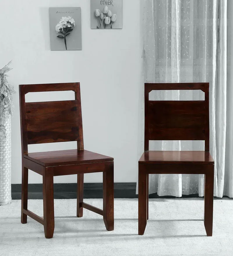 Vosges Sheesham Wood Dining Chair In Walnut Finish (Set Of 2).webp