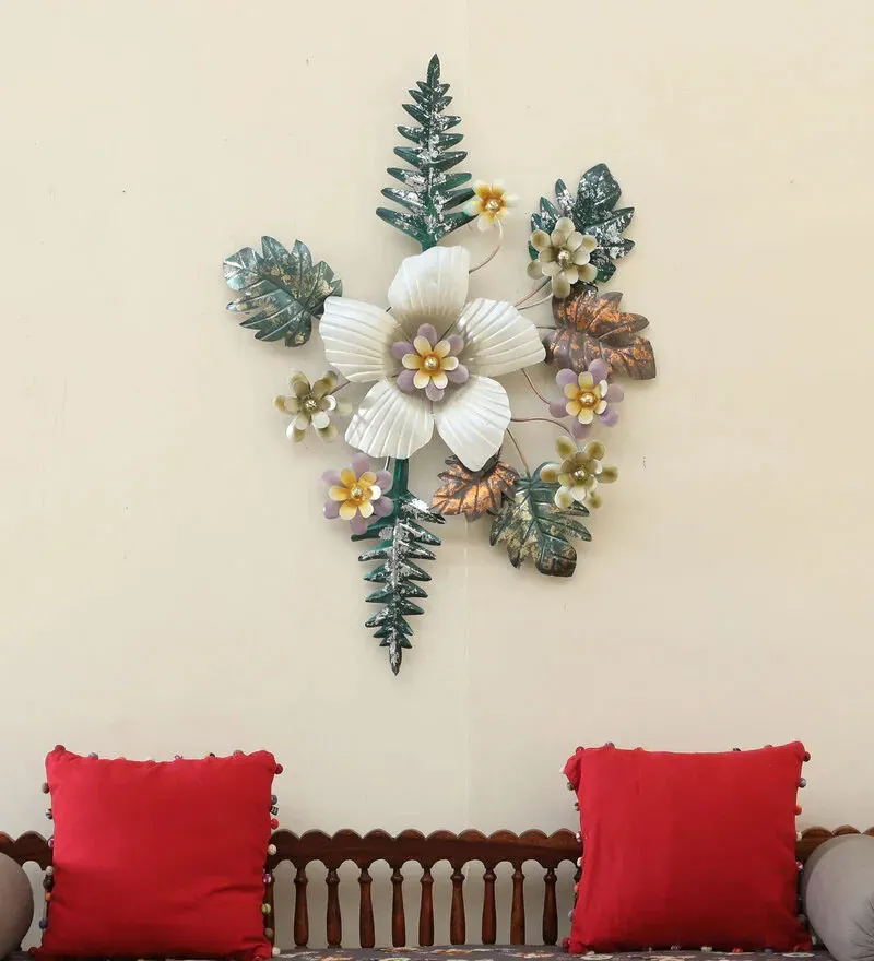 White Iron Flower Wall Art.webp